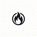 HB火博官网Logo，橙色火焰与蓝色盾牌组合标识